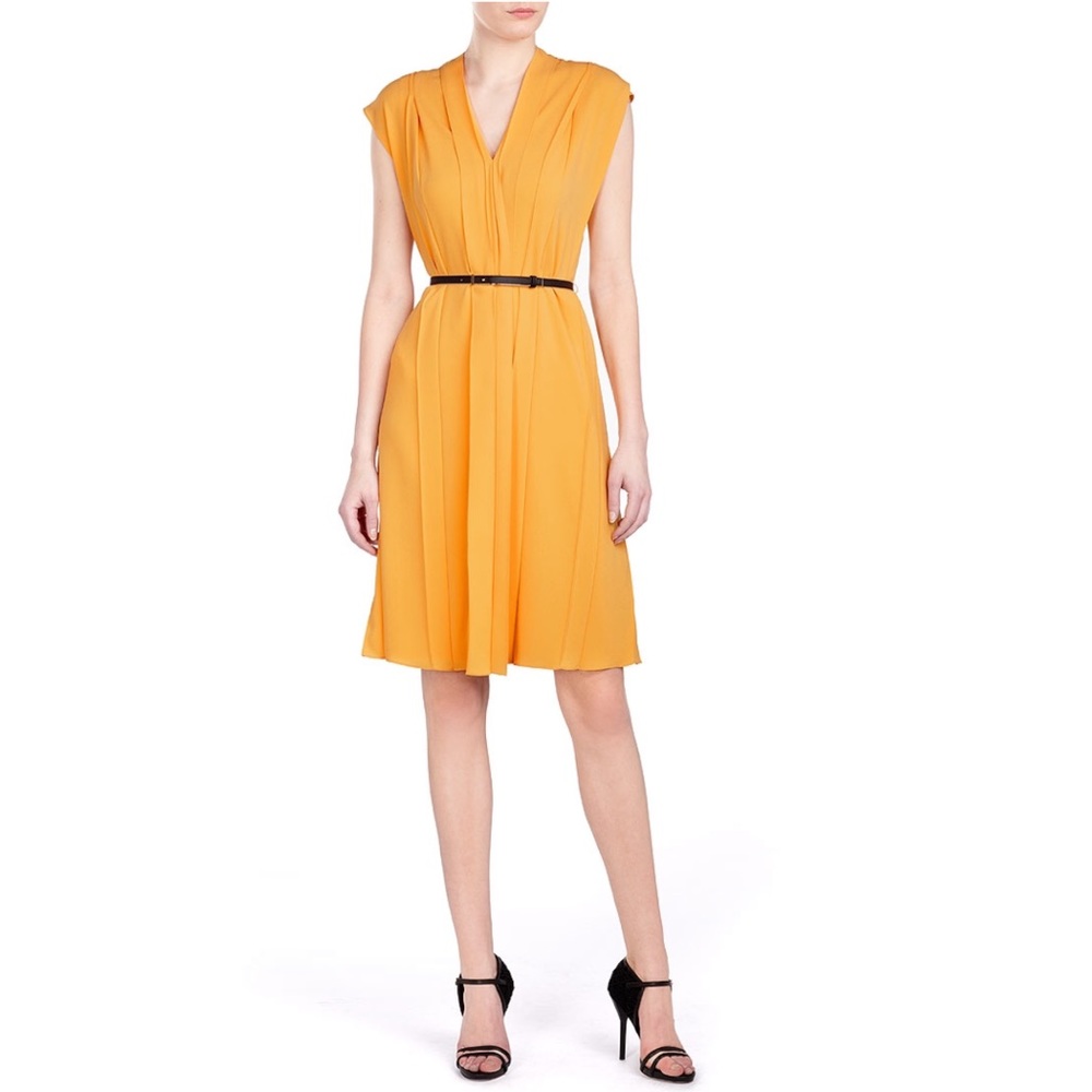 Escada Pleated Crepe Dress